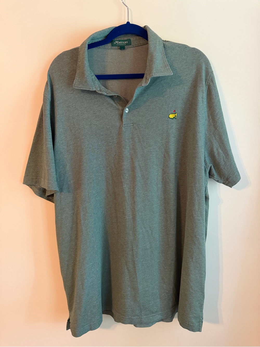 Masters Classics Golf Polo Shirt Mens 3XL Gray Augusta National Masters Logo